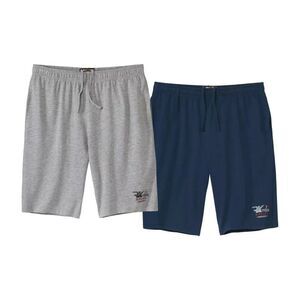 Atlas For Men Mens Jersey Shorts (Pack of 2) / Gray/Navy